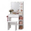 Artiss Dressing Table Vanity Desk LED Mirror Stool Storage Power Outlet Hairdryer Holder White