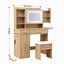 Artiss Dressing Table Vanity Desk Set Stool LED Charging Station Wood