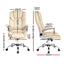 Artiss Executive Office Chair Leather Tilt Beige