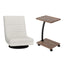 Artiss Floor Lounge 360° Swivel Foldable Sofa Chair and Side Table with Castors Set