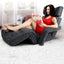 Artiss Floor Lounge Sofa With Armrest Flocking Fabric Charcoal
