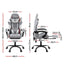 Artiss Gaming Office Chair Fabric Ergonomic with 2 Point Message Light Grey