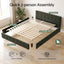 Artiss King Bed Frame Chenille Heavy Duty Platform Base Green 300kg Support No Box Spring Needed