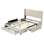 Artiss King Bed Frame with Charging Station and Storage Drawers Beige 300KG Noise Free