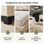 Artiss King Bed Frame with Charging Station and Storage Drawers Beige 300KG Noise Free