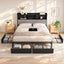 Artiss King Bed Frame with Storage, 4 Drawers and Charging Station
