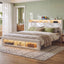 Artiss King Bed Frame with Storage, Charging Station & LED, White
