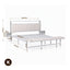 Artiss King Metal Bed Frame Boucle Headboard Charging Station Side Table White