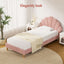 Artiss King Single Bed Frame BedStory Mattress Set Pink Velvet Scallop Bedhead with 20cm Mattress