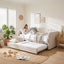 Artiss King Single Daybed Velvet Trundle Bed Frame Tufted Guest Bed