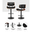 Artiss Kitchen Bar Stools Gas Lift Stool Chairs Swivel Barstool Leather Black x2