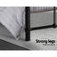 Artiss LEO Metal Bed Frame KS King Single - Black