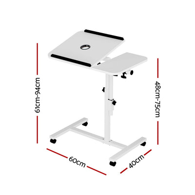 Artiss Laptop Desk Table Fan Cooling White 60CM