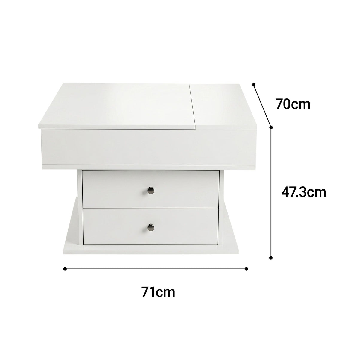 Artiss Lift Top Coffee Table Centre Table with Rotating Top Hidden Storage White
