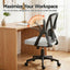 Artiss Mesh Office Chair Mid Back Grey
