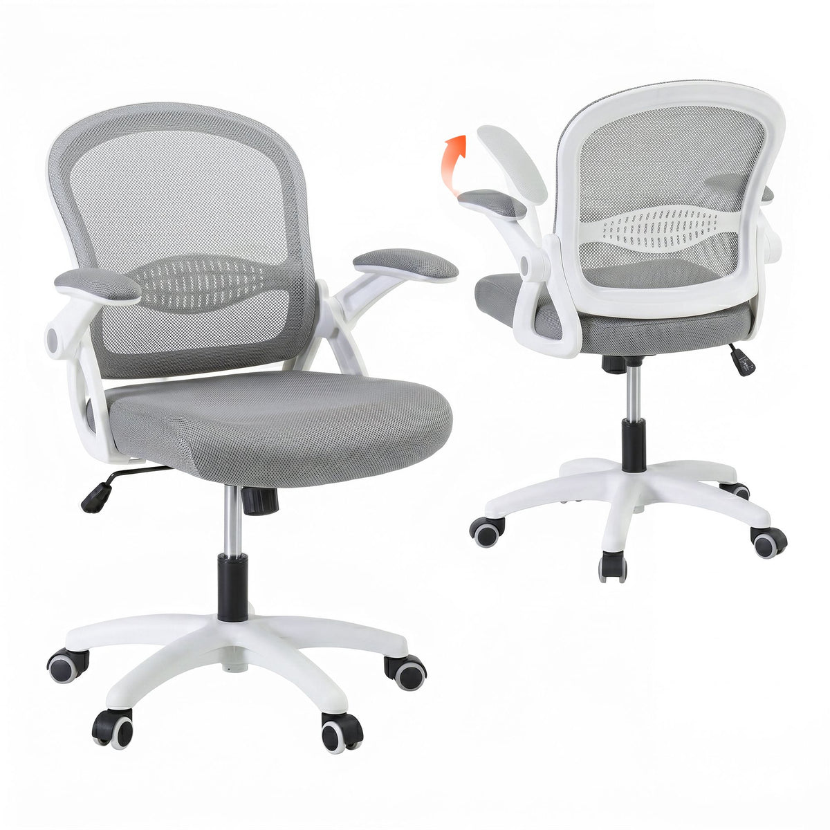 Artiss Mesh Office Chair Mid Back Grey