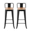 Artiss Metal Bar Stools Set of 2 Counter Height Barstools 77cm Seat Height w/ Removable Back