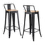 Artiss Metal Bar Stools Set of 2 Counter Height Barstools 77cm Seat Height w/ Removable Back