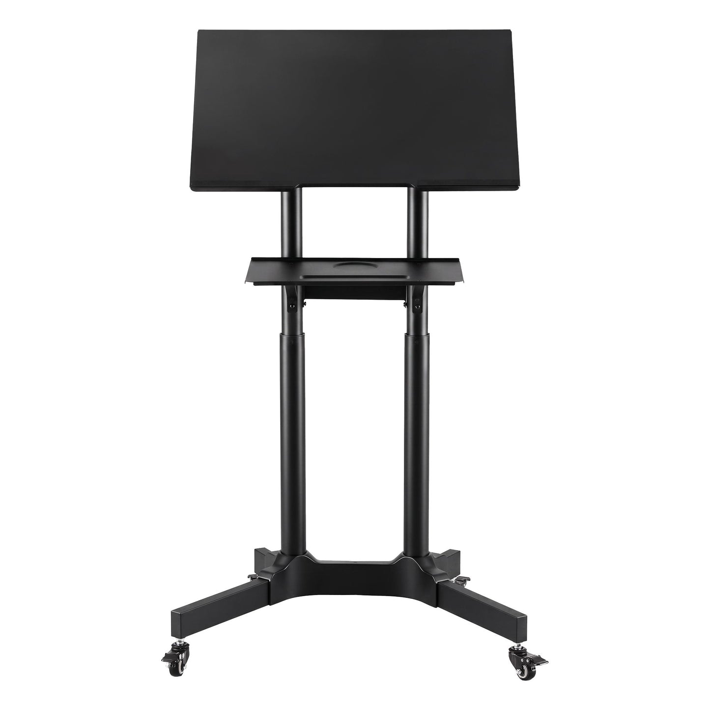 Artiss Mobile Lectern Stand, Adjustable Sit-to-Stand Presentation Podium w/ Wheels Black