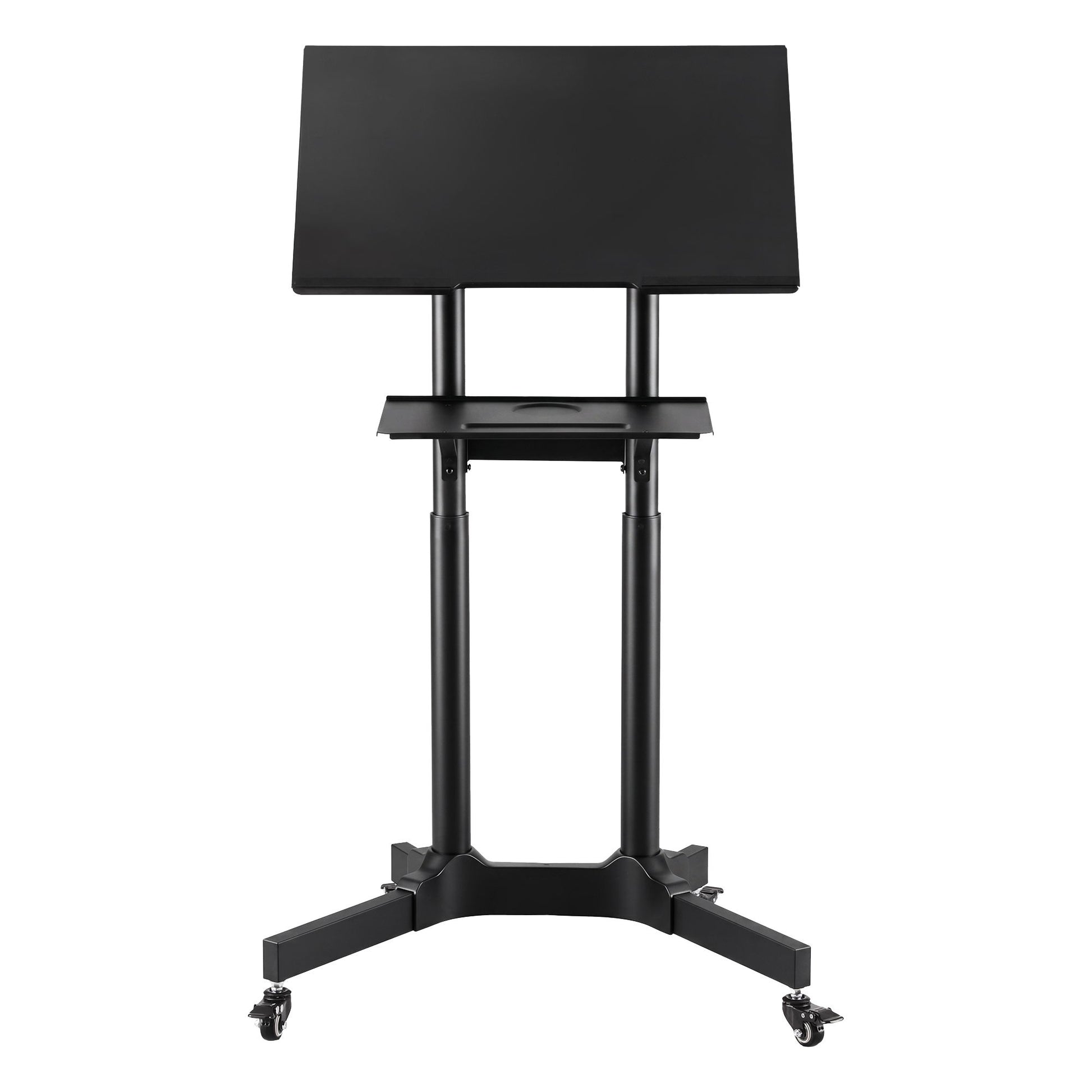 Artiss Mobile Lectern Stand, Adjustable Sit-to-Stand Presentation Podium w/ Wheels Black