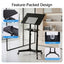 Artiss Mobile Lectern Stand, Adjustable Sit-to-Stand Presentation Podium w/ Wheels Black