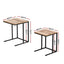 Artiss Nesting Coffee Table Sef of 2 Walnut Brok