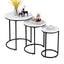 Artiss Nesting Coffee Table Set of 3 Round Stackable Side End Tables Marble Finish White