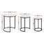 Artiss Nesting Coffee Table Set of 3 Round Stackable Side End Tables Marble Finish White