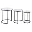 Artiss Nesting Coffee Table Set of 3 Round Stackable Side End Tables Marble Finish White