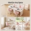 Artiss Office Chair Armless Swivel Vanity Desk Chair with Wheels Teddy Fleece Pink