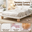 Artiss Queen Bed Frame and 2 Bedside Table Set, Boucle Upholstery Platform Bed