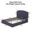 Artiss Queen Bed Frame with Lift Up Storage and USB Ports Grey