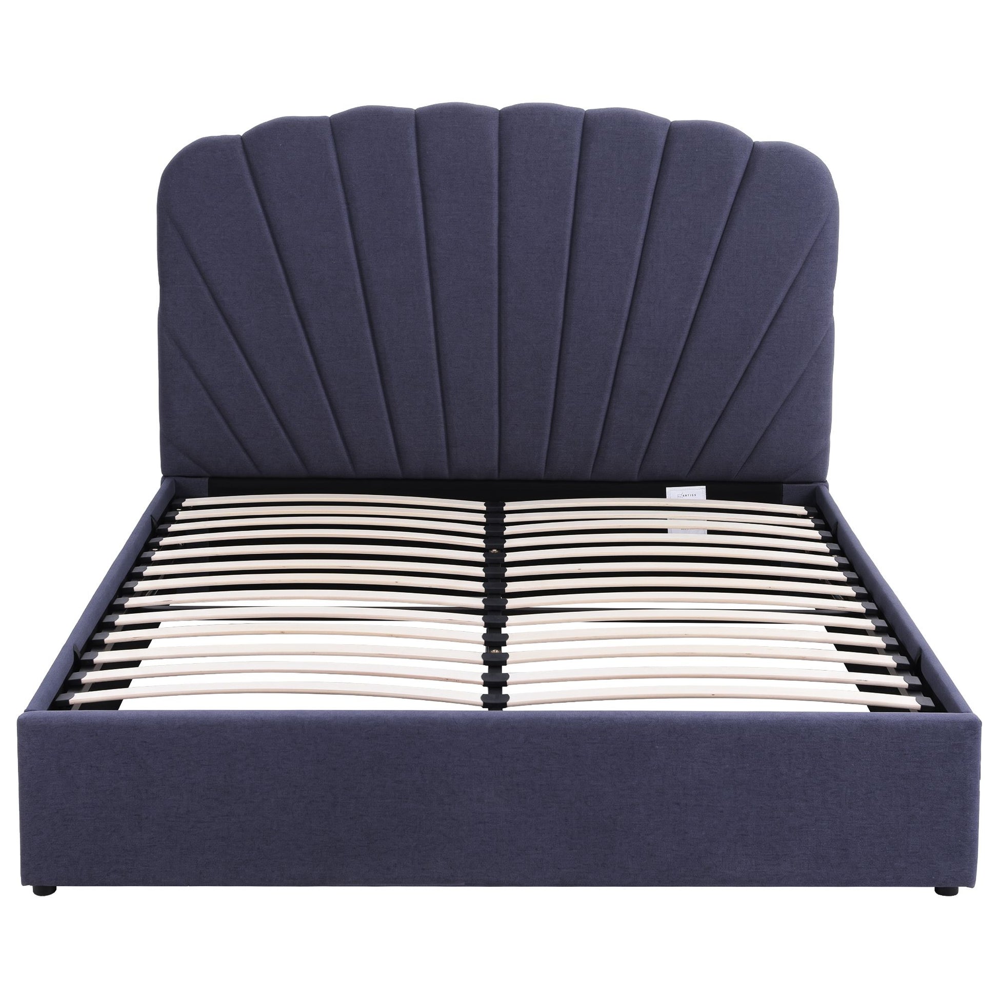 Artiss Queen Bed Frame with Lift Up Storage and USB Ports Grey