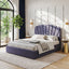 Artiss Queen Bed Frame with Lift Up Storage and USB Ports Grey