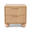 Artiss Rattan Bedside Table 2 Drawers Pine