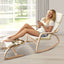 Artiss Rocking Armchair Footstool Bentwood Beige