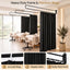 Artiss Room Divider Wall Mounted Hanging Curtain Partition Screen Black 200x220cm
