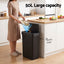 Artiss Rubbish Bin 50L Sensor Kitchen Automatic Motion Plastic Touchless Black