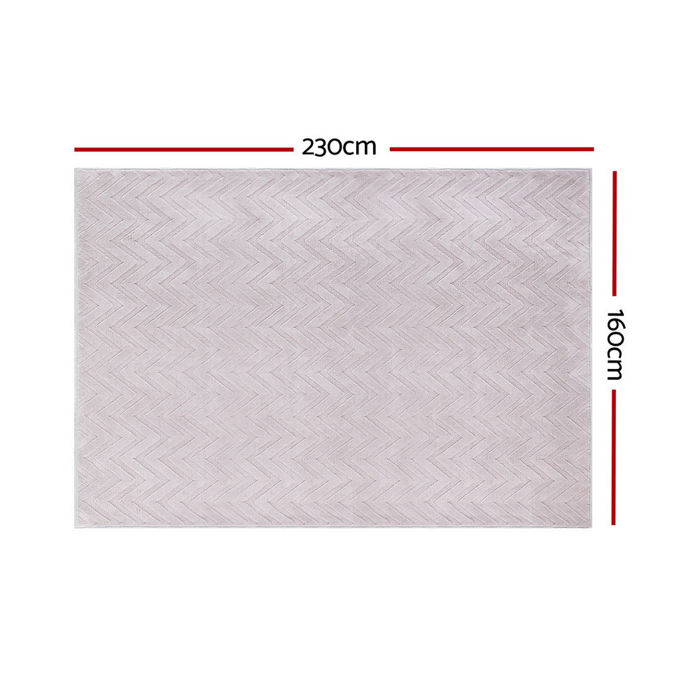 Artiss Rug 160x230cm Area Rug Washable Mat Large Carpet Microfiber Ripple