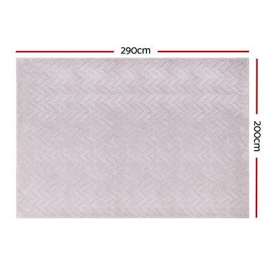 Artiss Rug 200x290cm Area Rug Washable Mat Large Carpet Microfiber Ripple