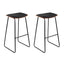 Artiss Set of 2 Backless PU Leather Bar Stools - Black and Wood