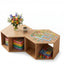 Artiss Set of 2 Coffee Table Hexagonal Center Table with Open Storage 2-Way Display Side Table Wood