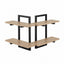 Artiss Set of 2 Floating Wall Shelf 2-Tier Wall-Mounted Display Ledge Wood & Metal