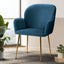 Artiss Set of 2 Kynsee Dining Chairs Armchair Cafe Chair Upholstered Velvet Blue