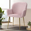 Artiss Set of 2 Kynsee Dining Chairs Armchair Cafe Chair Upholstered Velvet Pink