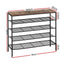 Artiss Shoe Rack 5-tier 25 Pairs Walnut Bob
