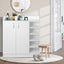 Artiss Shoe Rack Cabinet 21 Pairs Adjustable Shelves White Clair