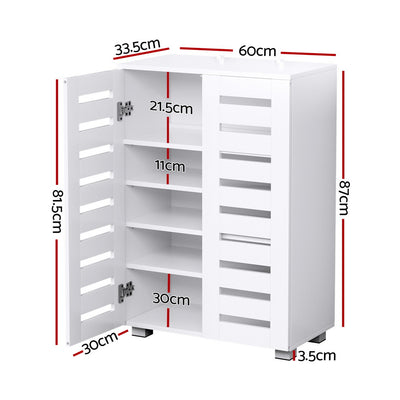 Artiss Shoe Rack Storage Cabinet 20 Pairs 5-tier White Alster