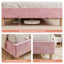 Artiss Single Bed Frame Scallop Upholstered Headboard Pink Velvet Platform Base Support up to 180kg