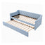 Artiss Single Buttonless Tufted Daybed Frame & Trundle, Blue